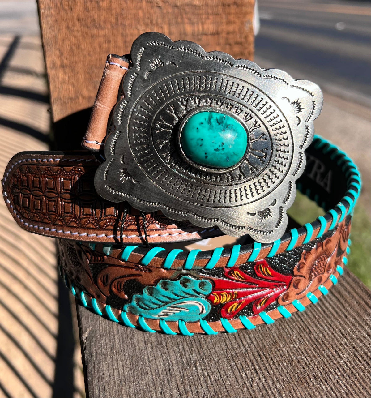 Wild Horse Boutique Belts The Freestone Tooled Leather Belt