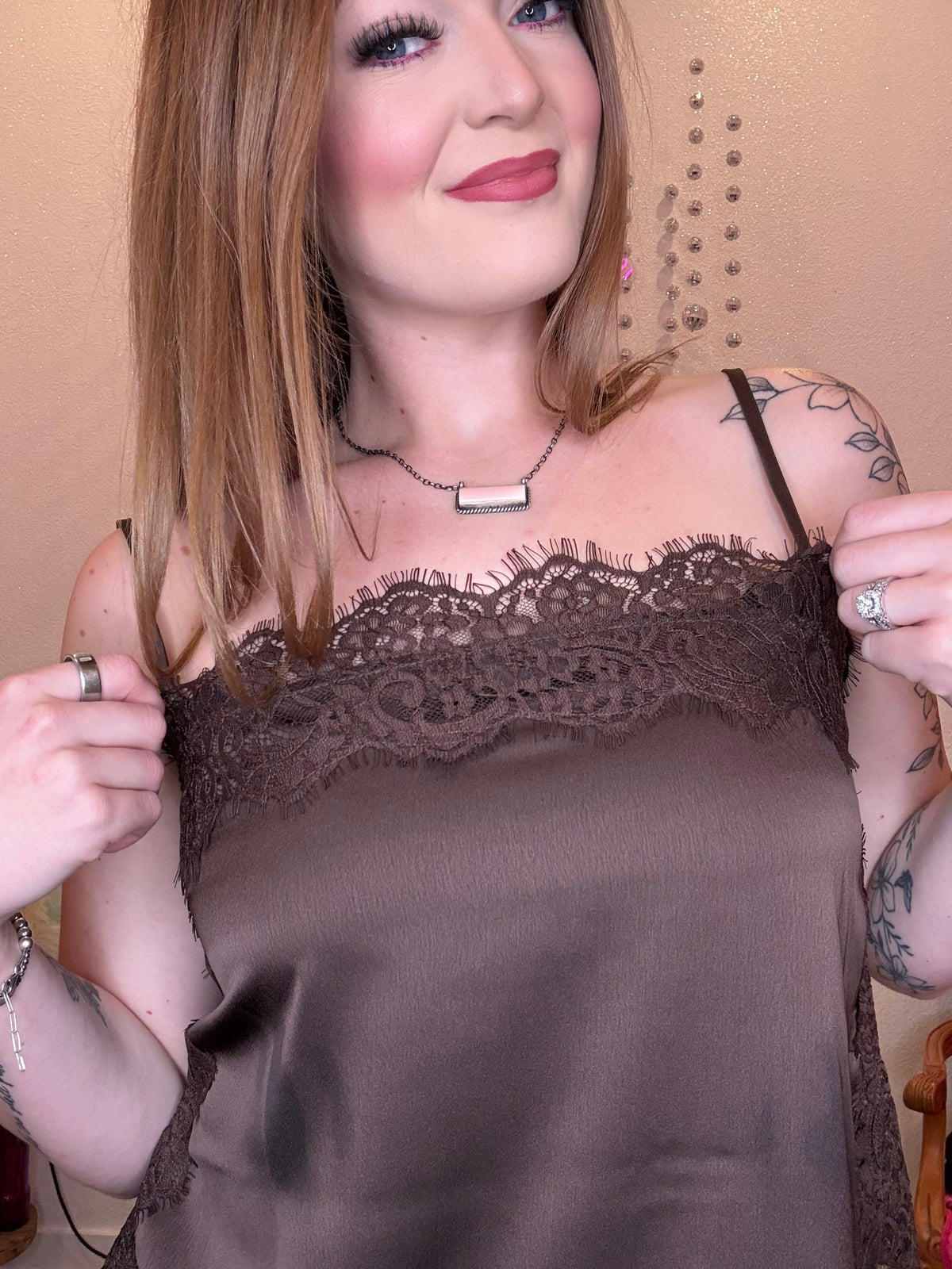 Black or Brown Cami with Lace