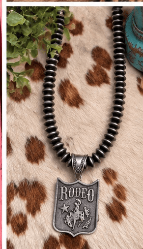 Wild Horse Boutique Beaded Rodeo Pendant Necklace
