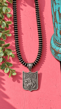 Wild Horse Boutique Beaded Rodeo Pendant Necklace