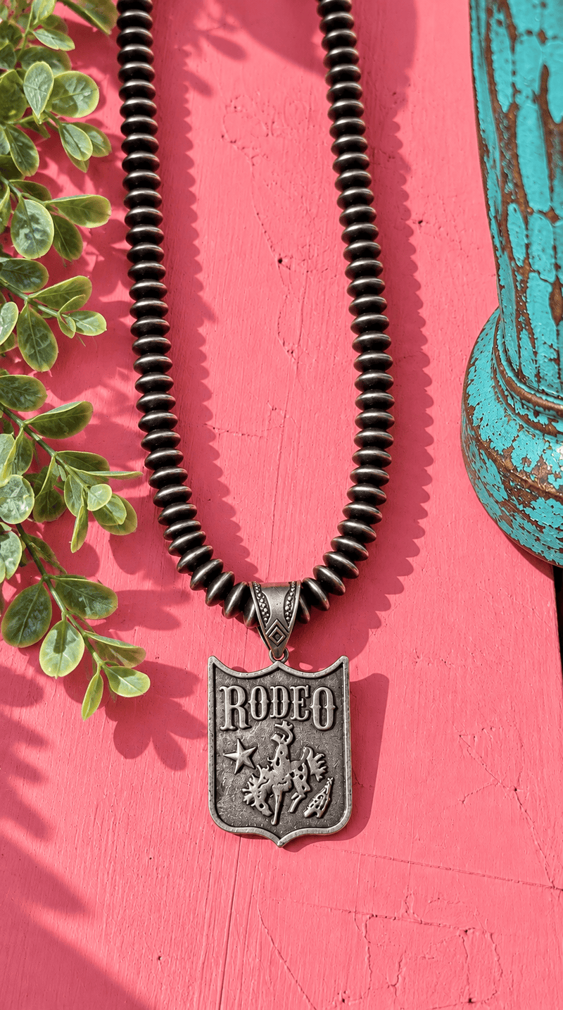 Wild Horse Boutique Beaded Rodeo Pendant Necklace