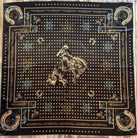 Wild Horse Boutique Black and Gold Horseshoe Large Wild Rags