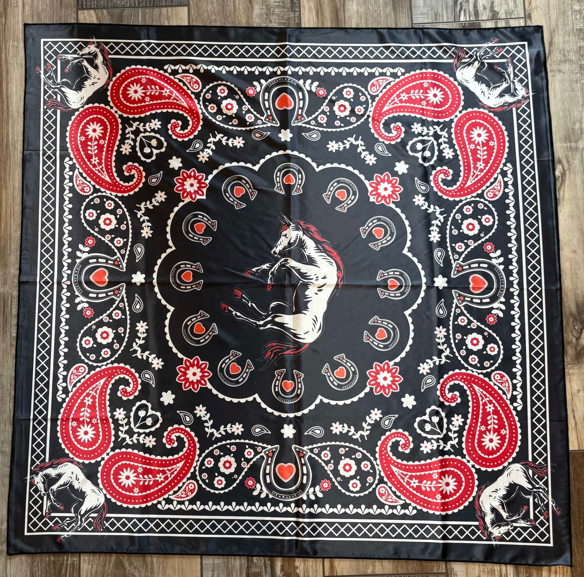 Wild Horse Boutique Black and Red Paisley Large Wild Rags
