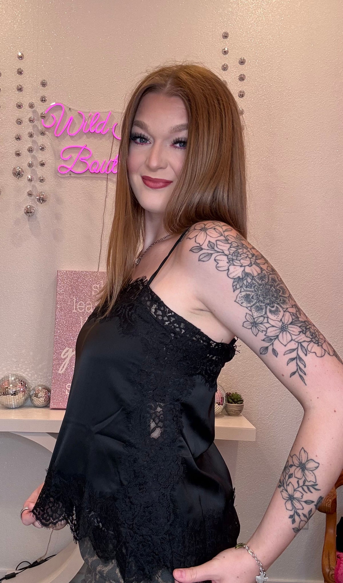 Wild Horse Boutique Black or Brown Cami with Lace