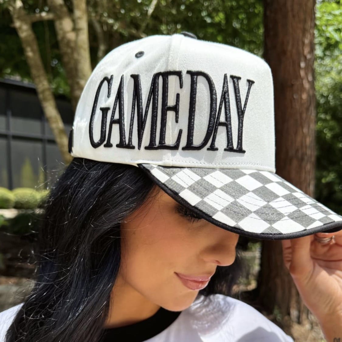 Wild Horse Boutique Black & White Checkered Game Day Hat