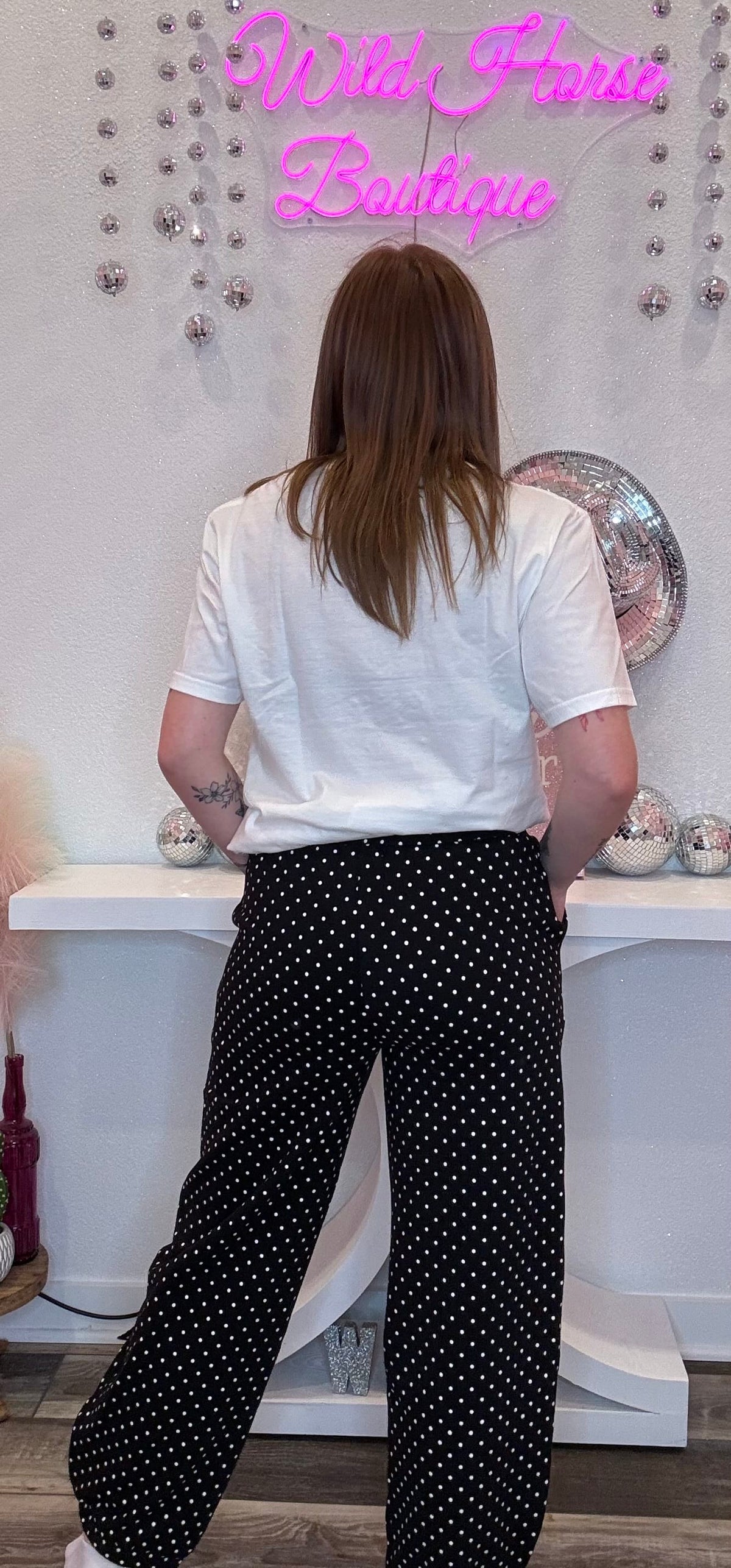Wild Horse Boutique Black & White Polka Dot Joggers