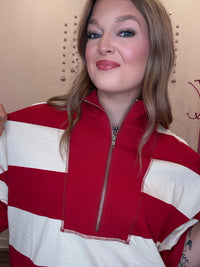 Wild Horse Boutique Blouse The Red and White Striped Blouse