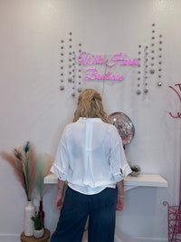 Wild Horse Boutique Blouse White Button Down Blouse