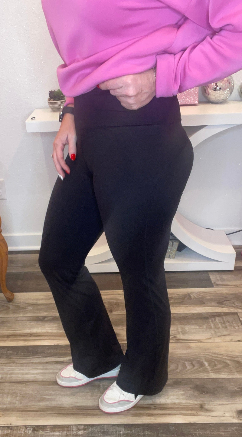 Wild Horse Boutique Bottoms Amanda Flare Black Leggings