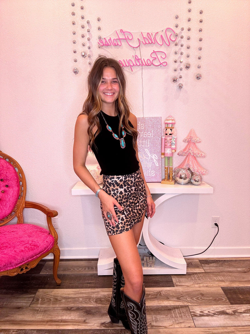 Wild Horse Boutique Bottoms Leopard Skort