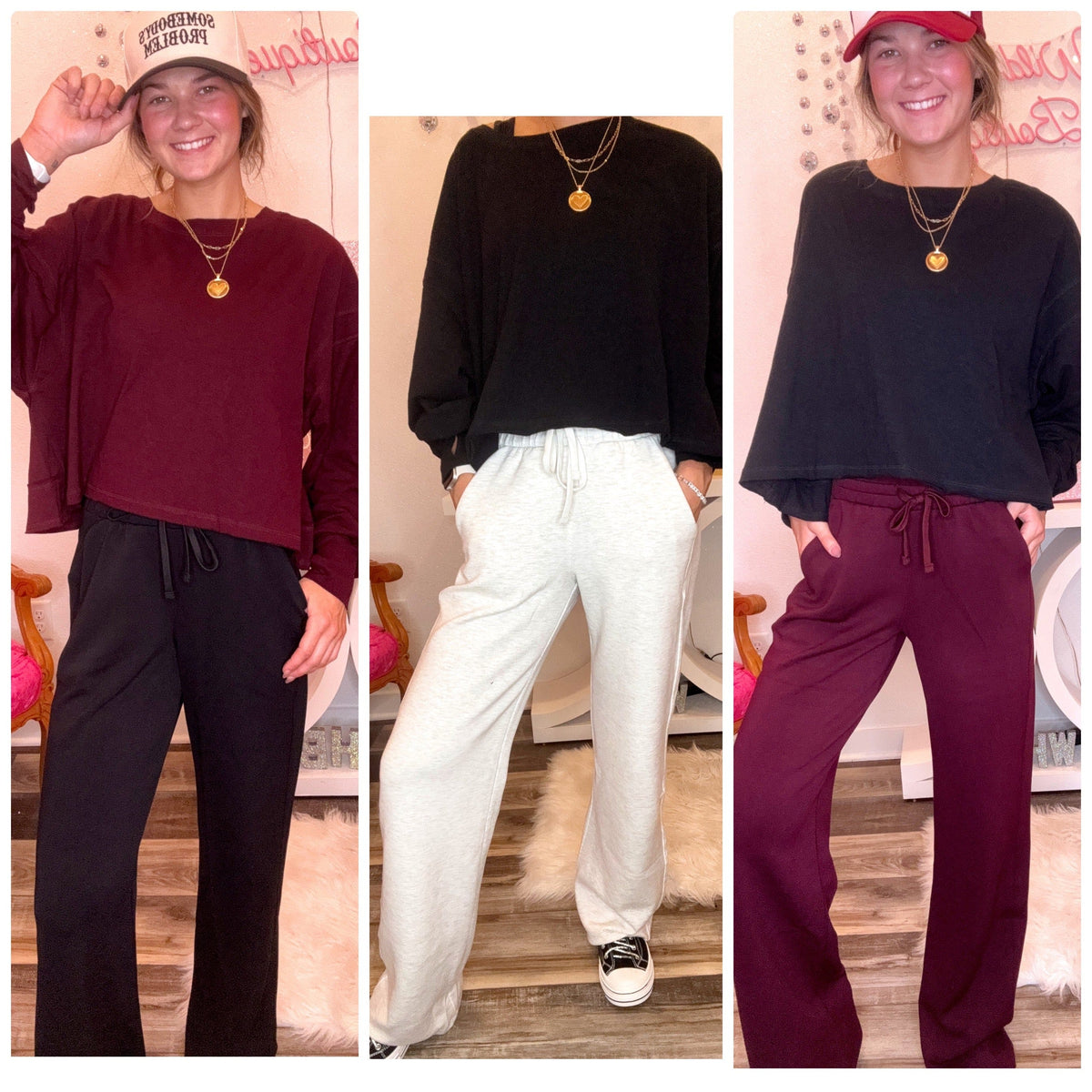 Wild Horse Boutique Bottoms Wide Leg SweatPants