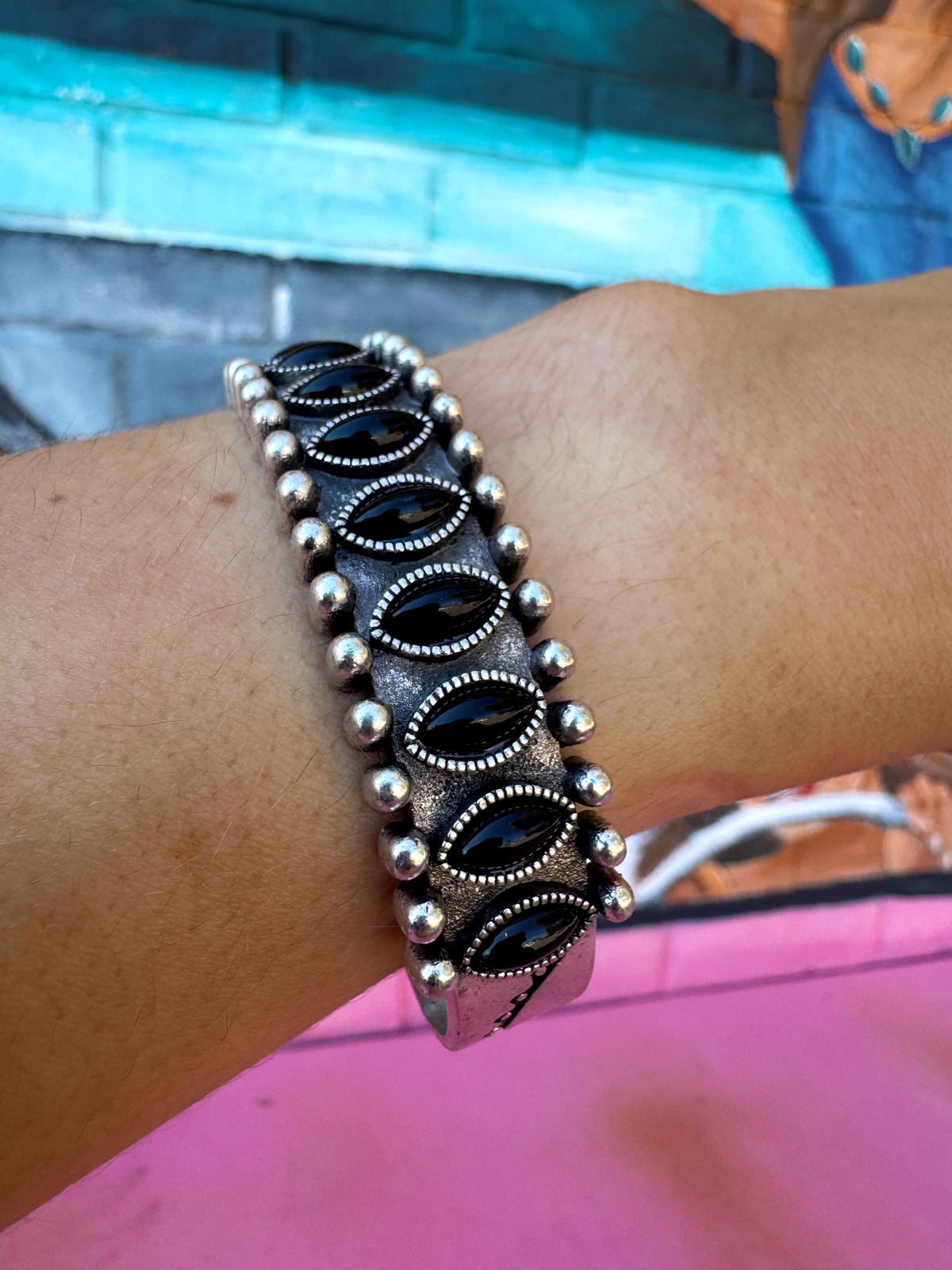 Wild Horse Boutique Bracelets Cabochon Stone Cuff