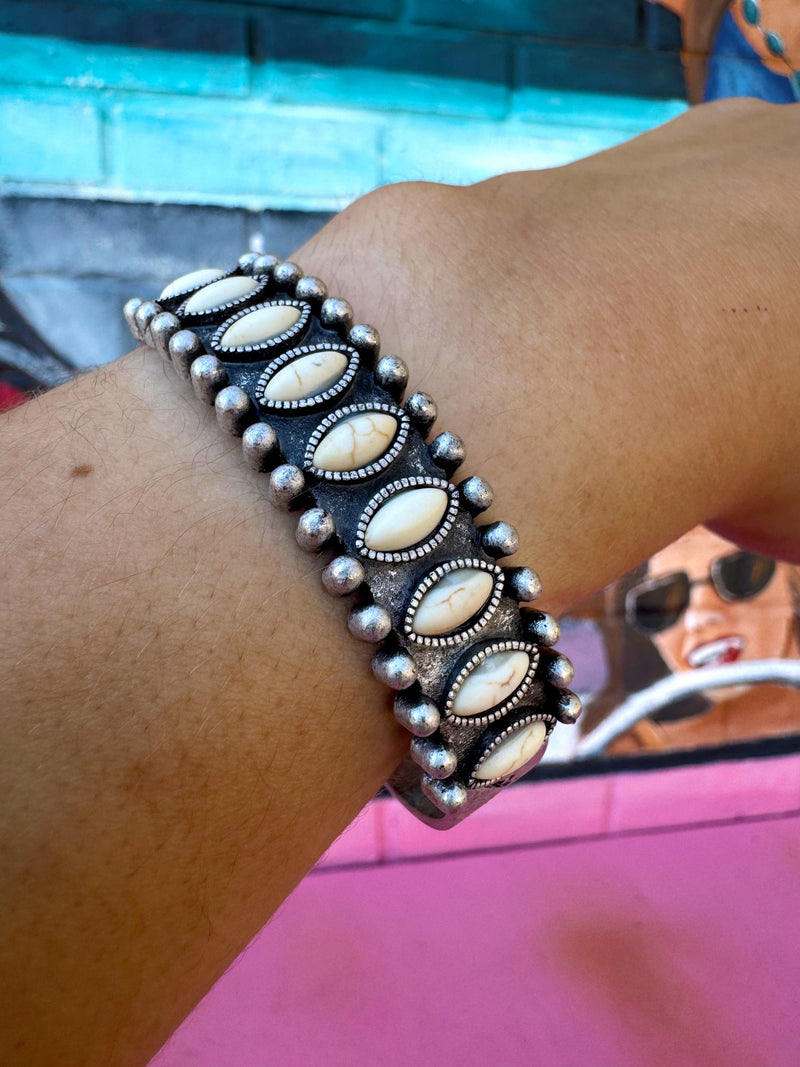 Wild Horse Boutique Bracelets Cabochon Stone Cuff