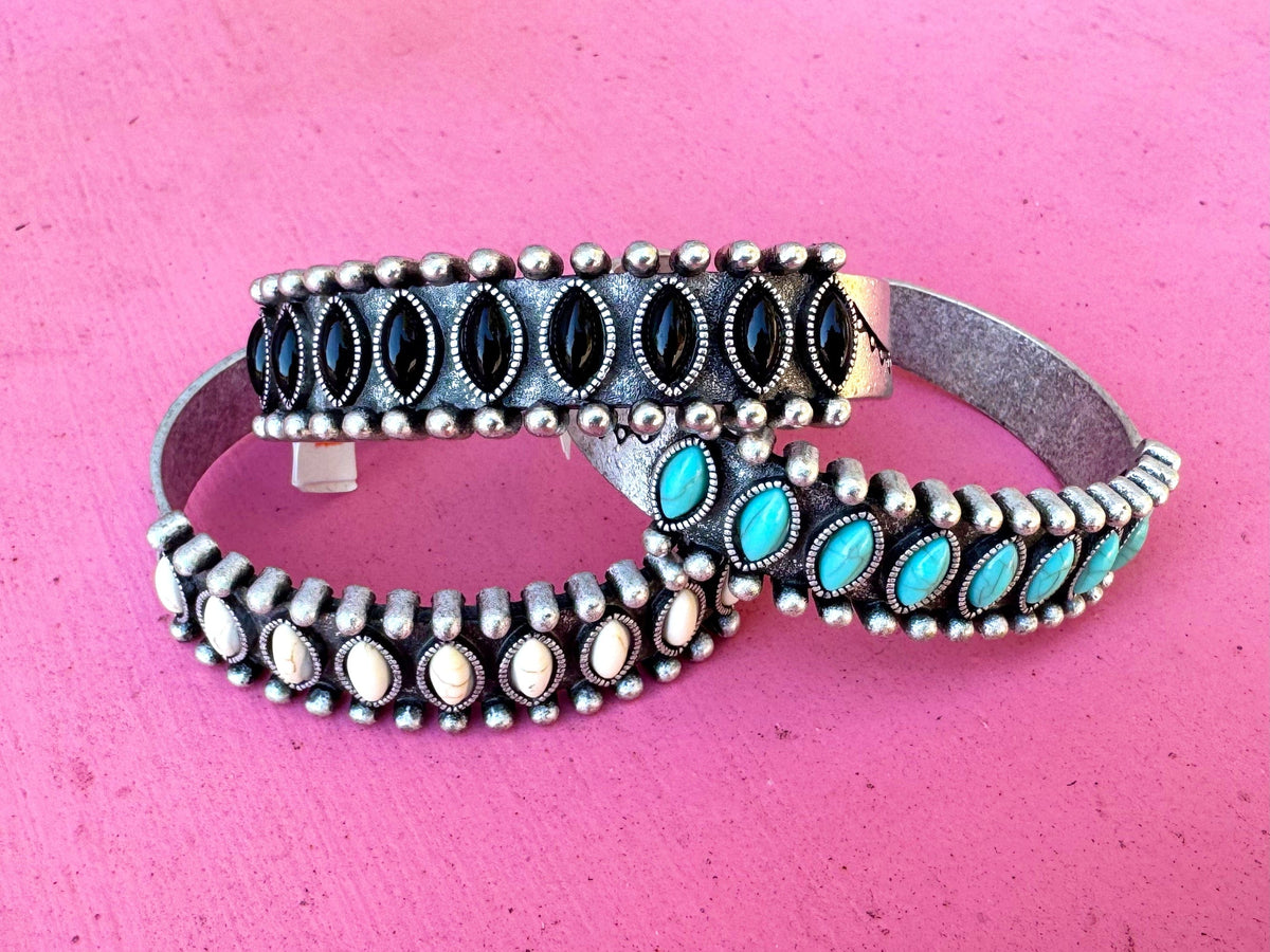 Wild Horse Boutique Bracelets Cabochon Stone Cuff
