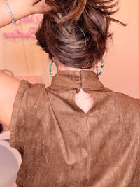 Wild Horse Boutique Brown Suede Sleeveless Top