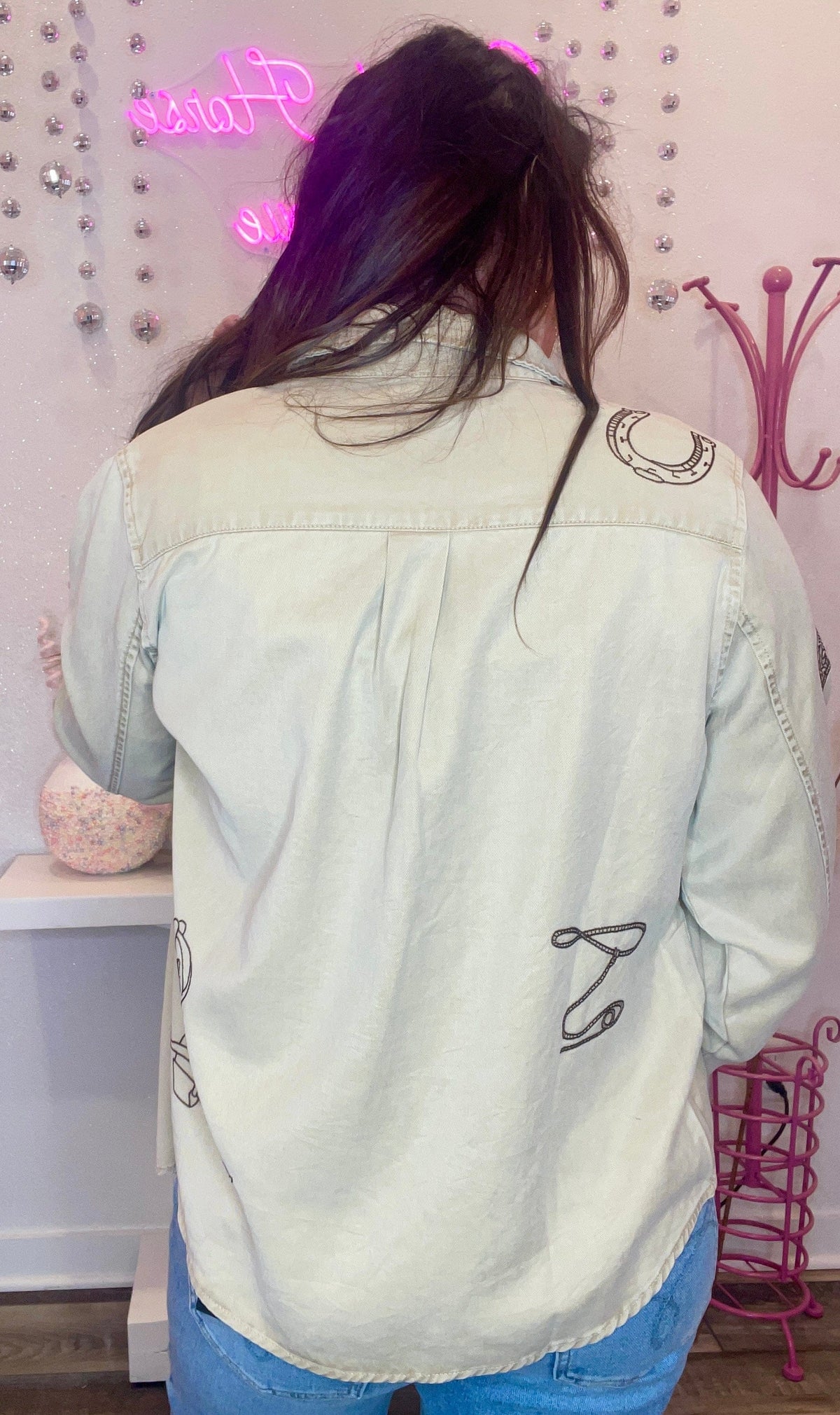 Wild Horse Boutique Buttondown Tan Western Denim Button Down