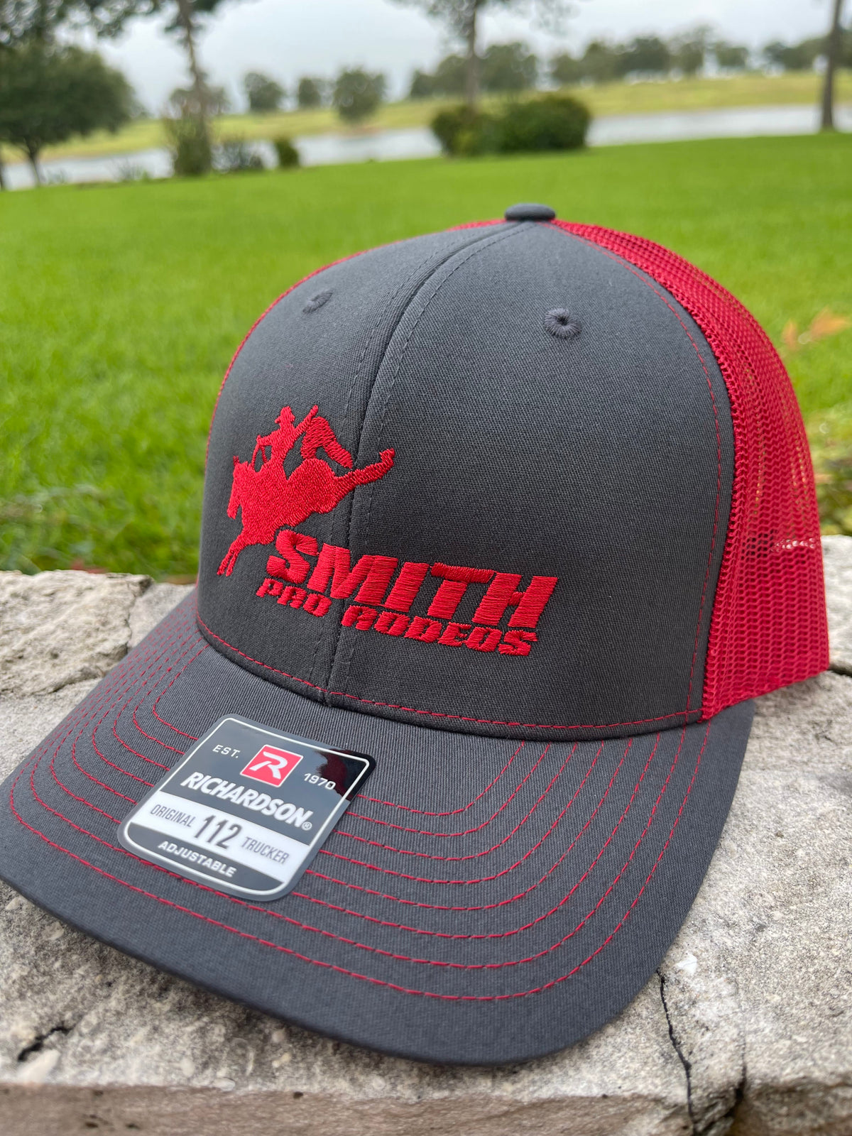 Wild Horse Boutique Cap Gray and Red Smith Pro Rodeo Caps