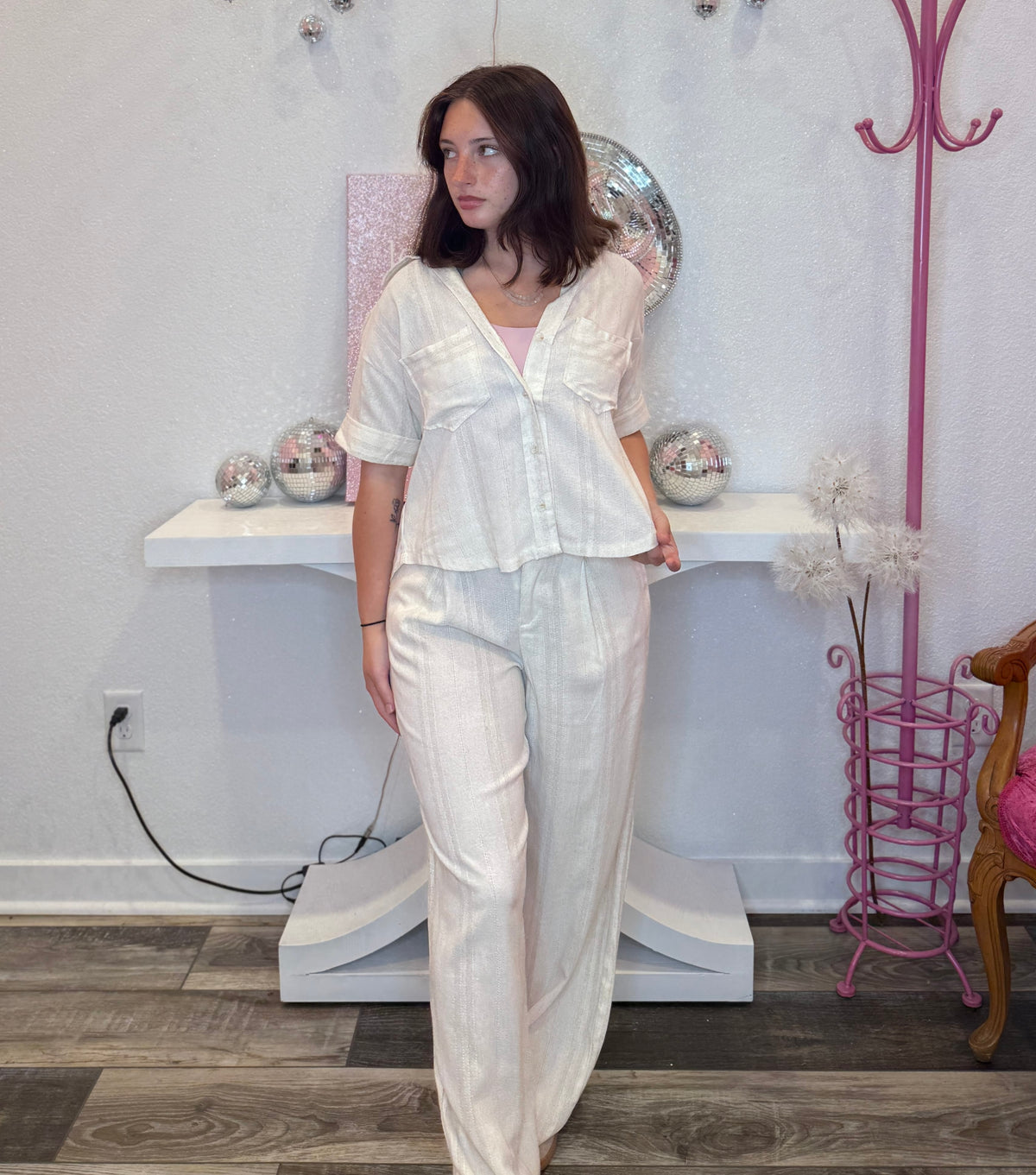 Wild Horse Boutique Clothing sets Cream Lounge Set