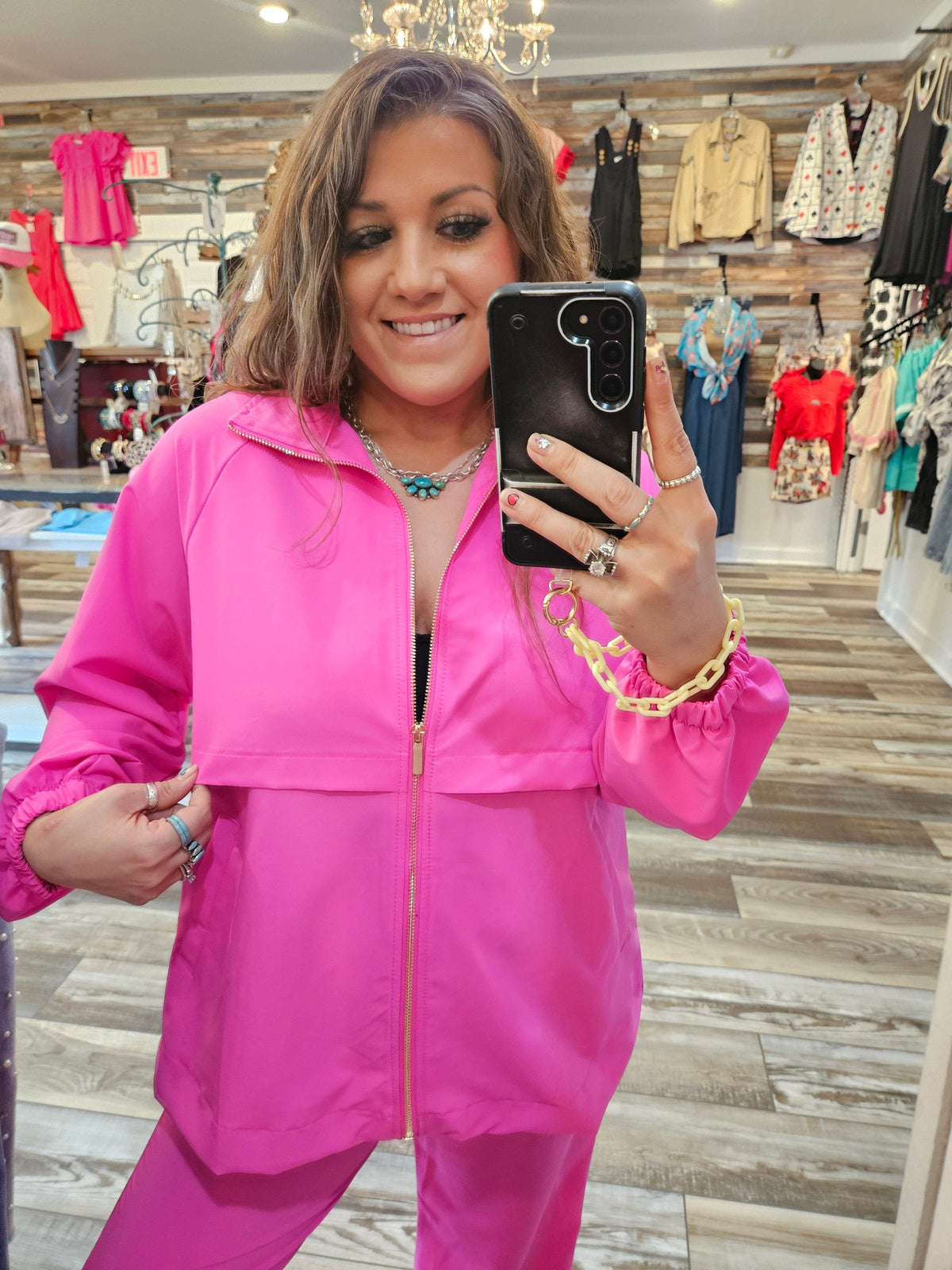 Wild Horse Boutique Clothing sets Hot Pink Wind Suit Set