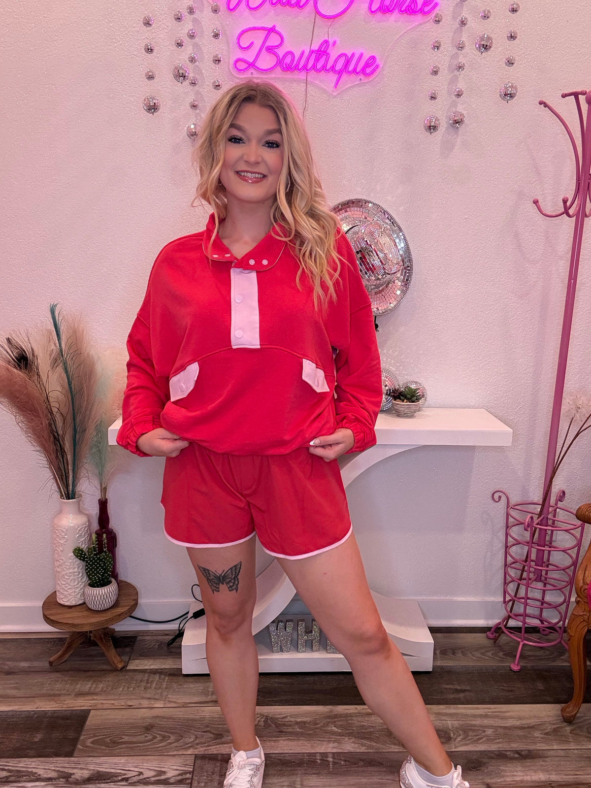 Wild Horse Boutique Clothing sets Pink + Red Athletic Set