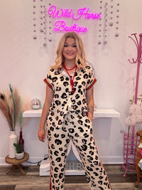 Wild Horse Boutique Clothing sets Red and Leopard Set