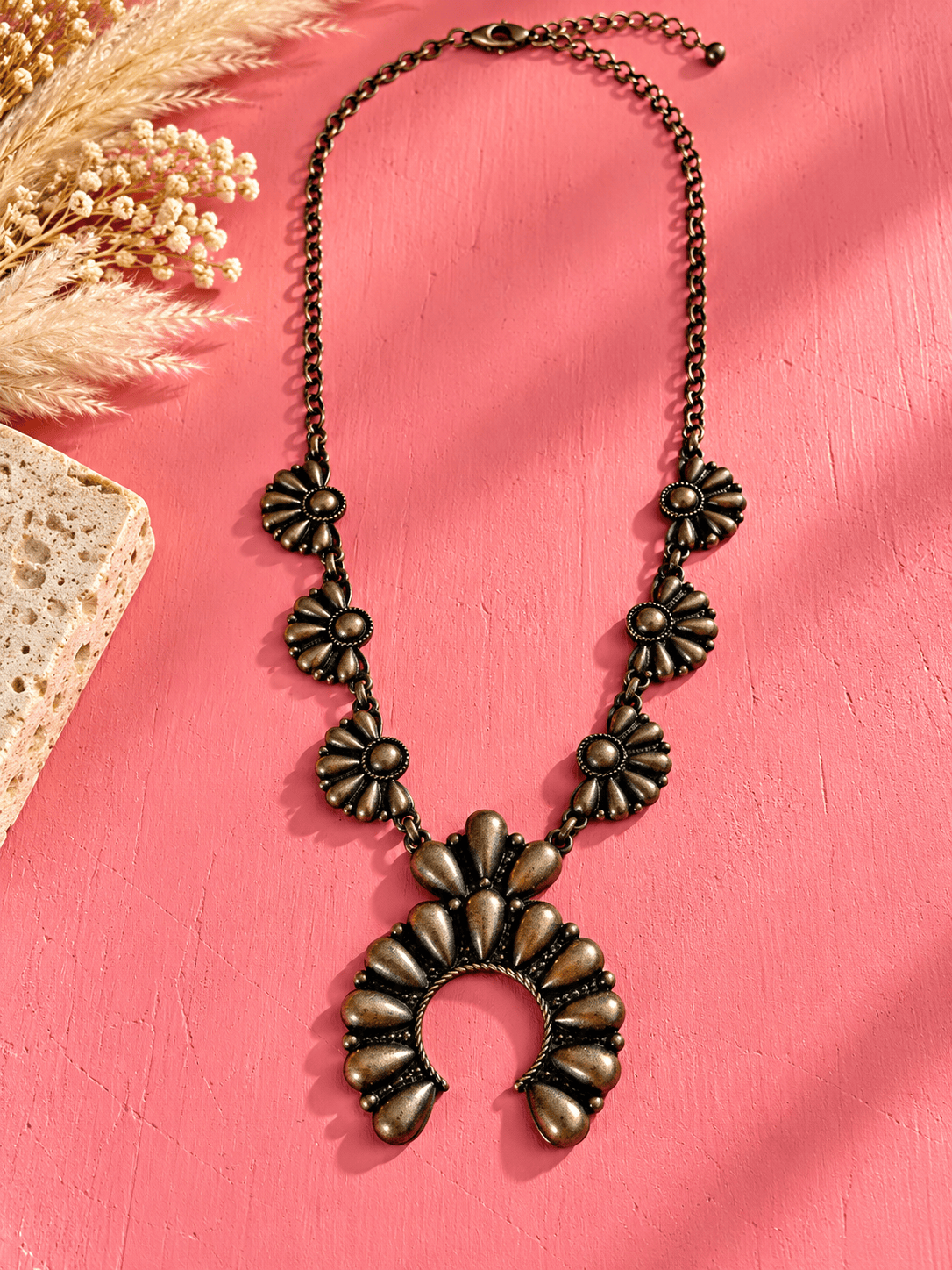 Wild Horse Boutique Copper Squash Blossom Necklace – Copper, Gold or Silver Tone