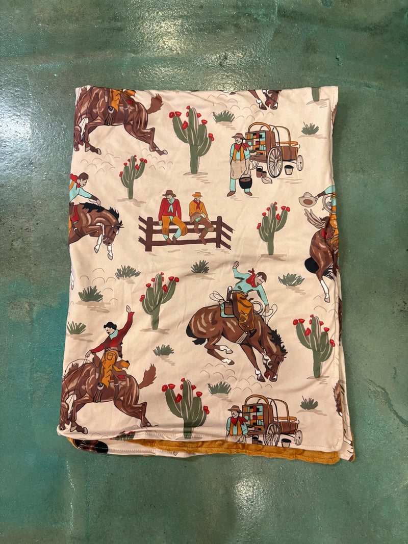 Wild Horse Boutique Cowboy & Cactus Baby Blanket