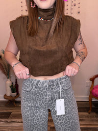Wild Horse Boutique Cropped Gray Leopard Jeans