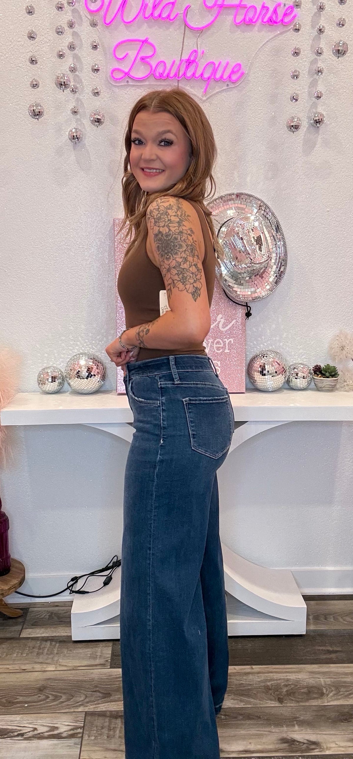 Wild Horse Boutique Dark Wash Jesse Palazzo Jean