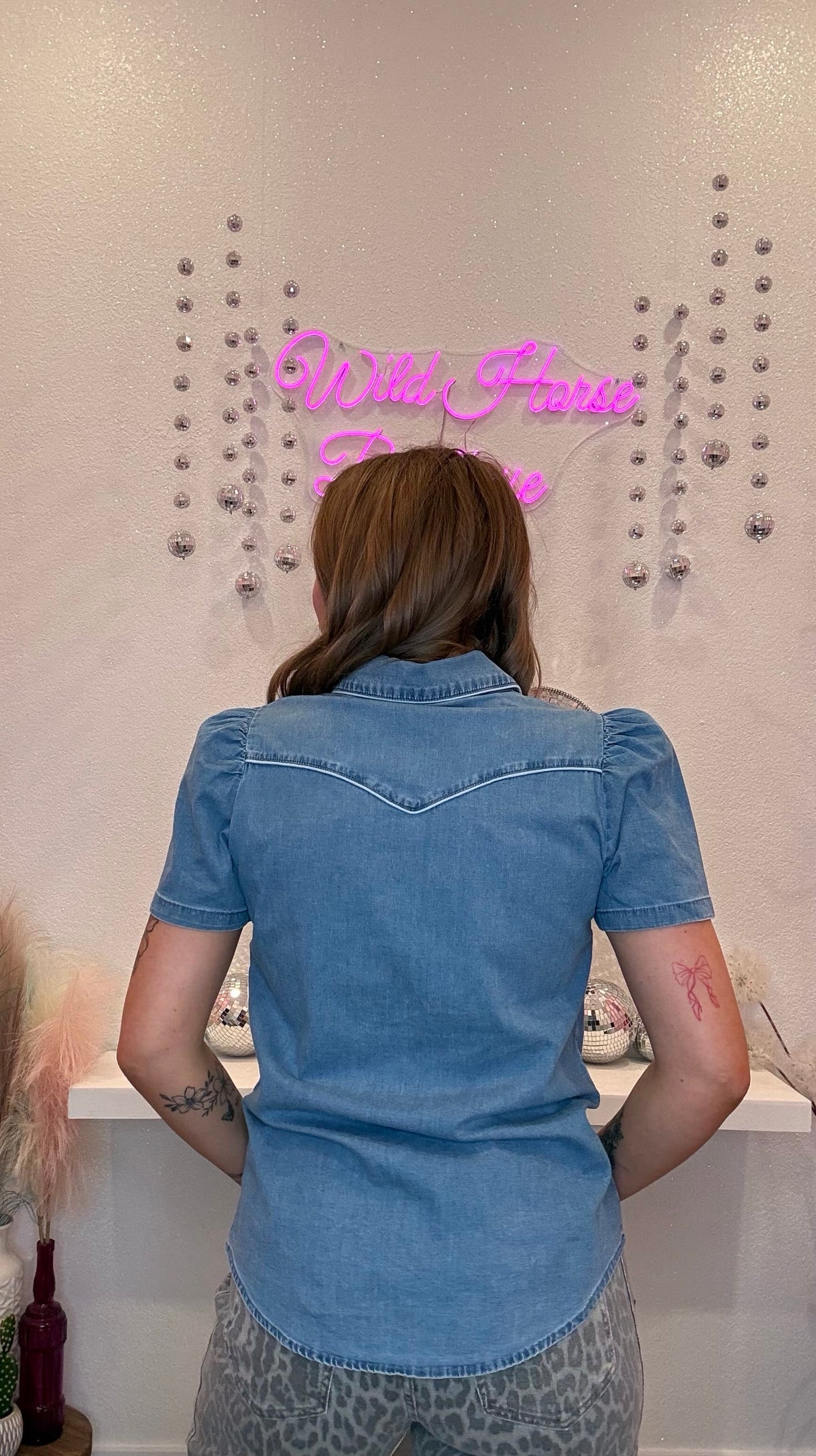 Wild Horse Boutique Denim Pearl Snap ButtonDown