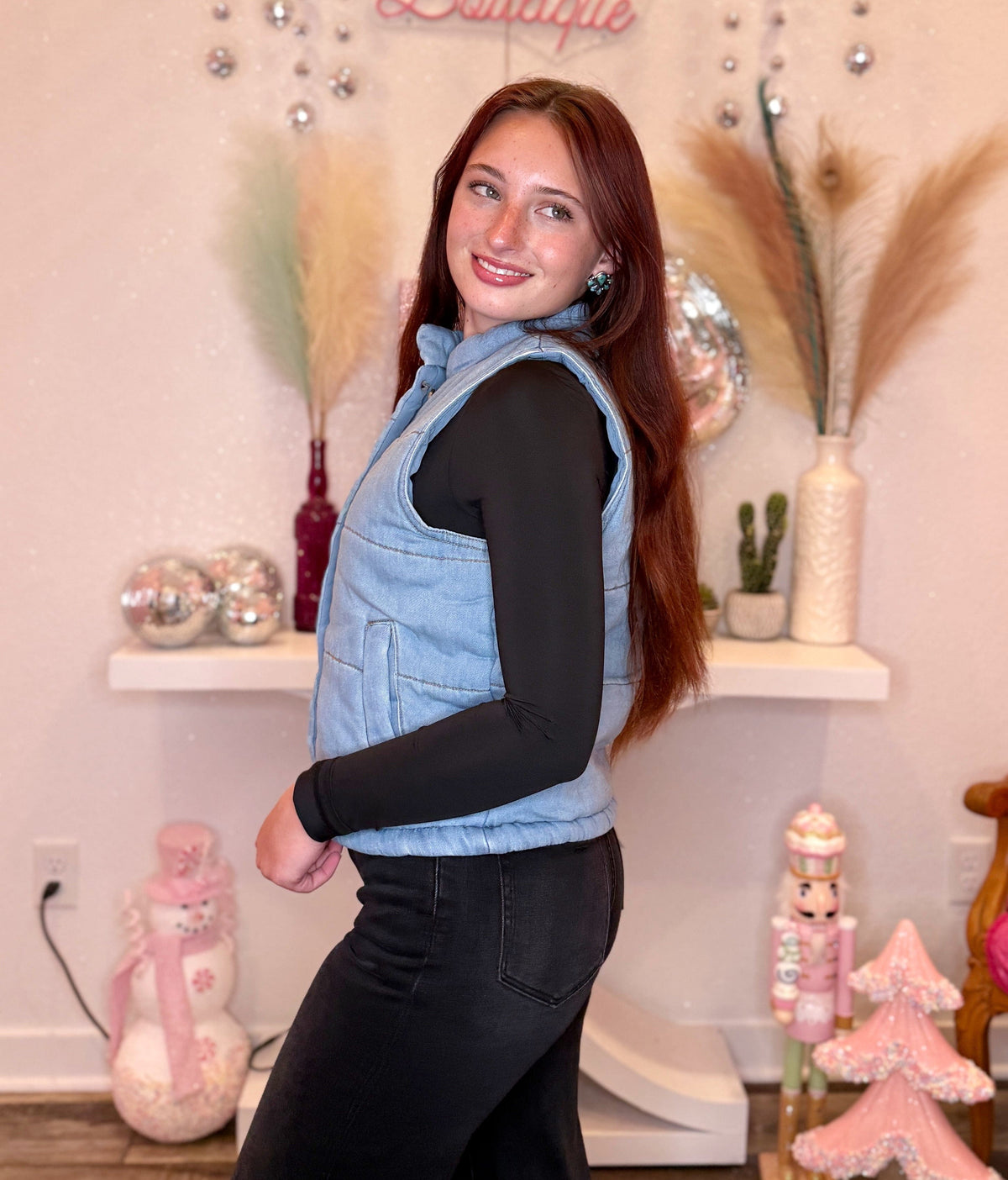 Wild Horse Boutique Denimvest The Denim Puffer Vest