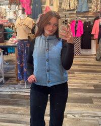 Wild Horse Boutique Denimvest The Denim Puffer Vest
