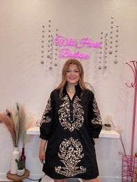Wild Horse Boutique Dress Black Western Leopard Dress