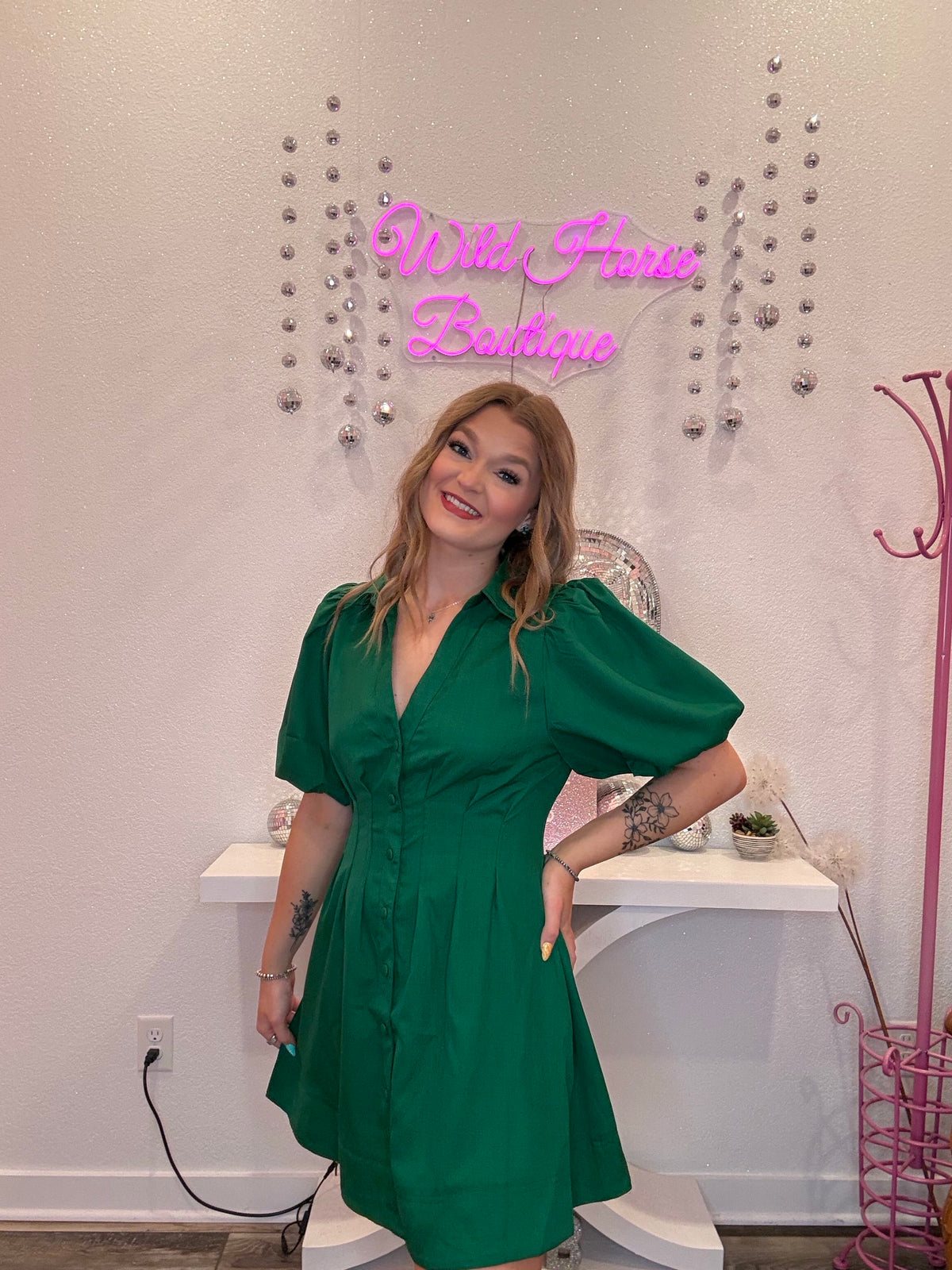 Wild Horse Boutique Dress Green Dress