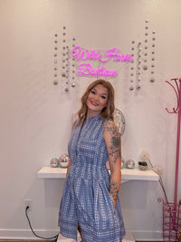 Wild Horse Boutique Dress Pleated Blue Dress