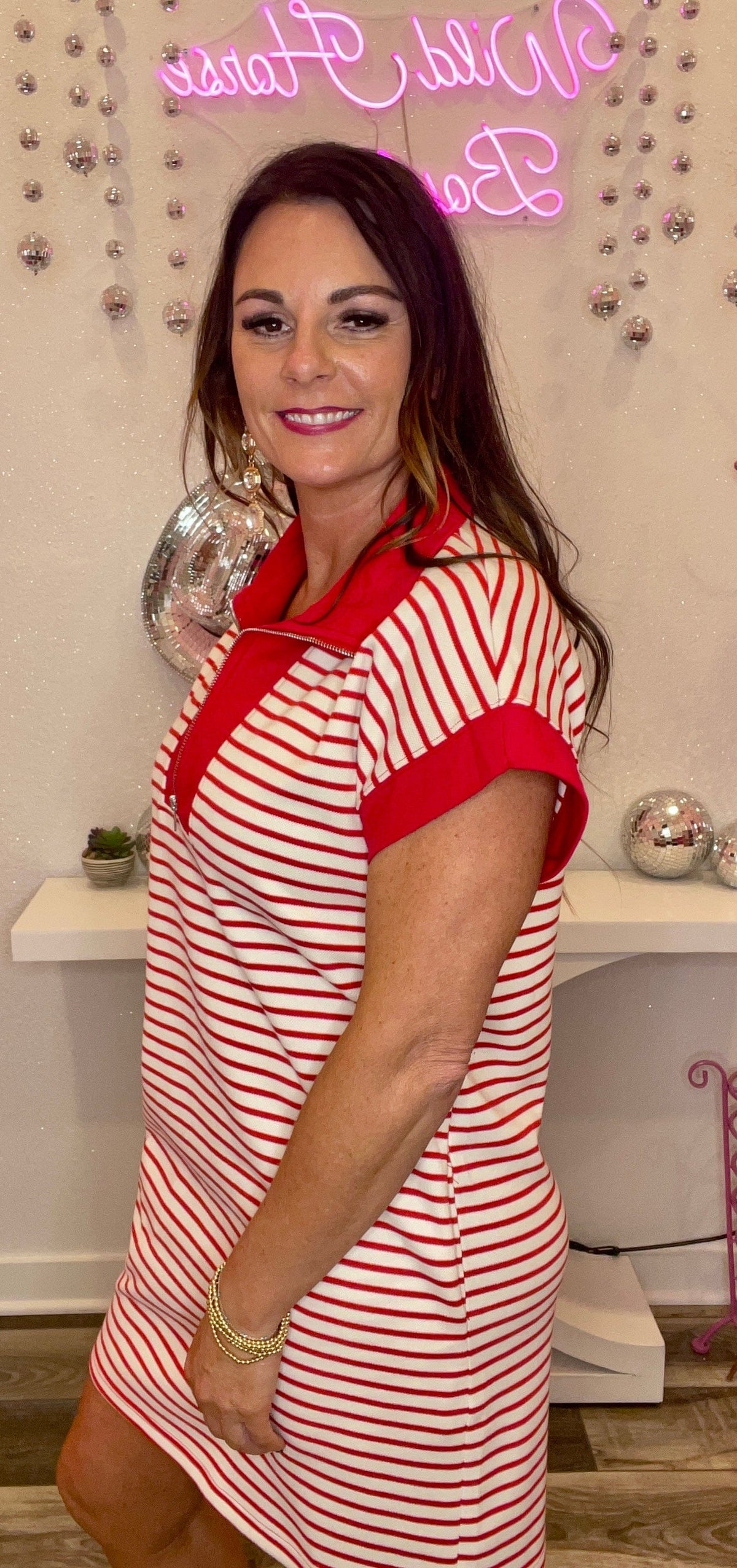 Wild Horse Boutique Dress Red Striped Dress