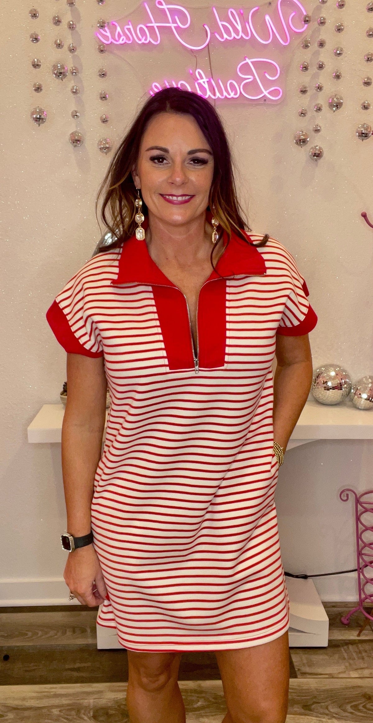 Wild Horse Boutique Dress Red Striped Dress