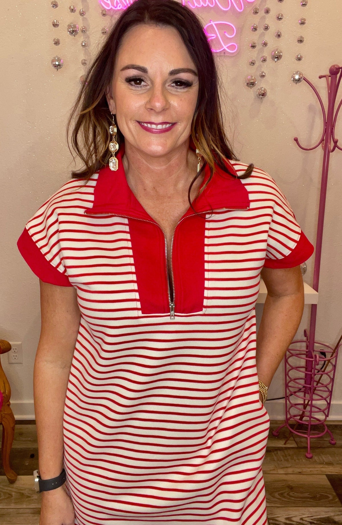 Wild Horse Boutique Dress Red Striped Dress