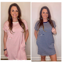 Wild Horse Boutique Dress Striped Tshirt Dress