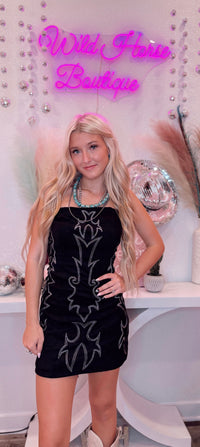Wild Horse Boutique Dress The Suede Stitched Dress