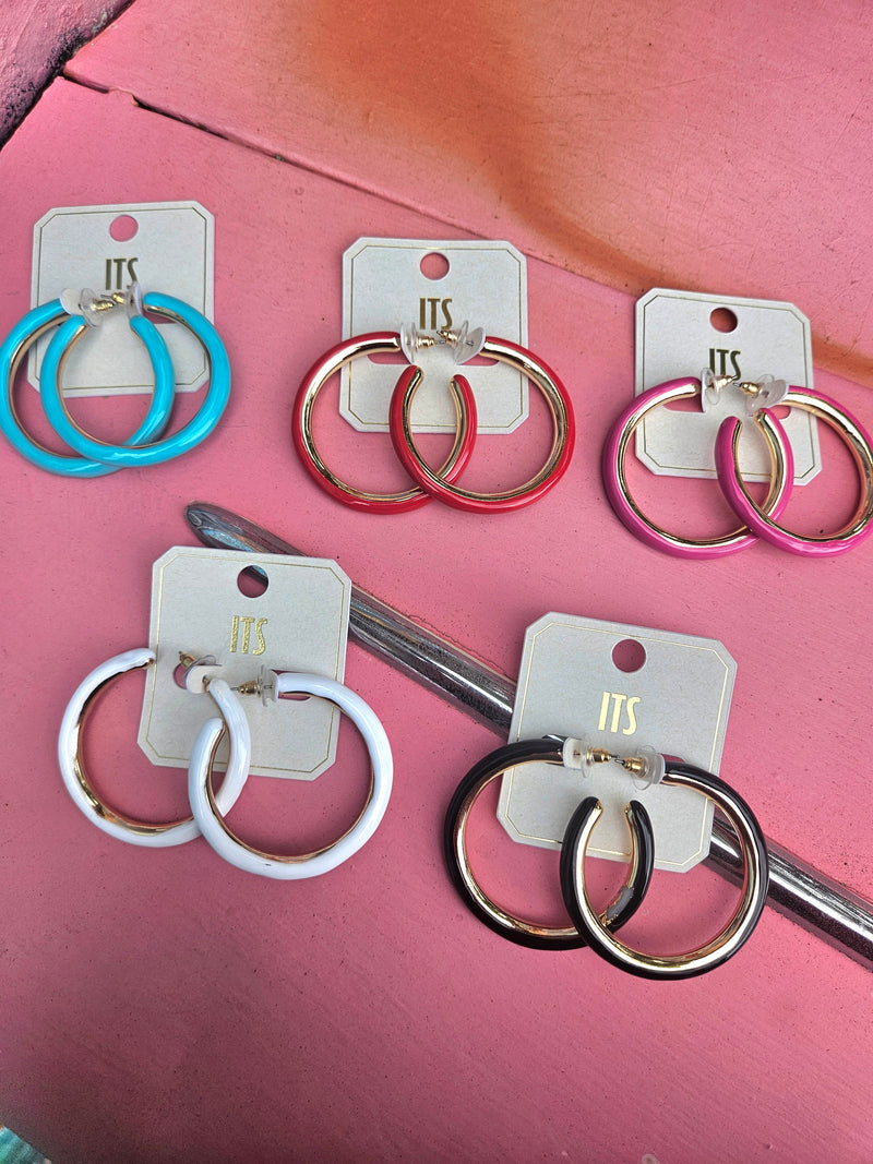 Wild Horse Boutique Earrings Colored Hoop Earrings