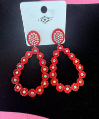 Wild Horse Boutique Earrings Floral Teardrop Earring