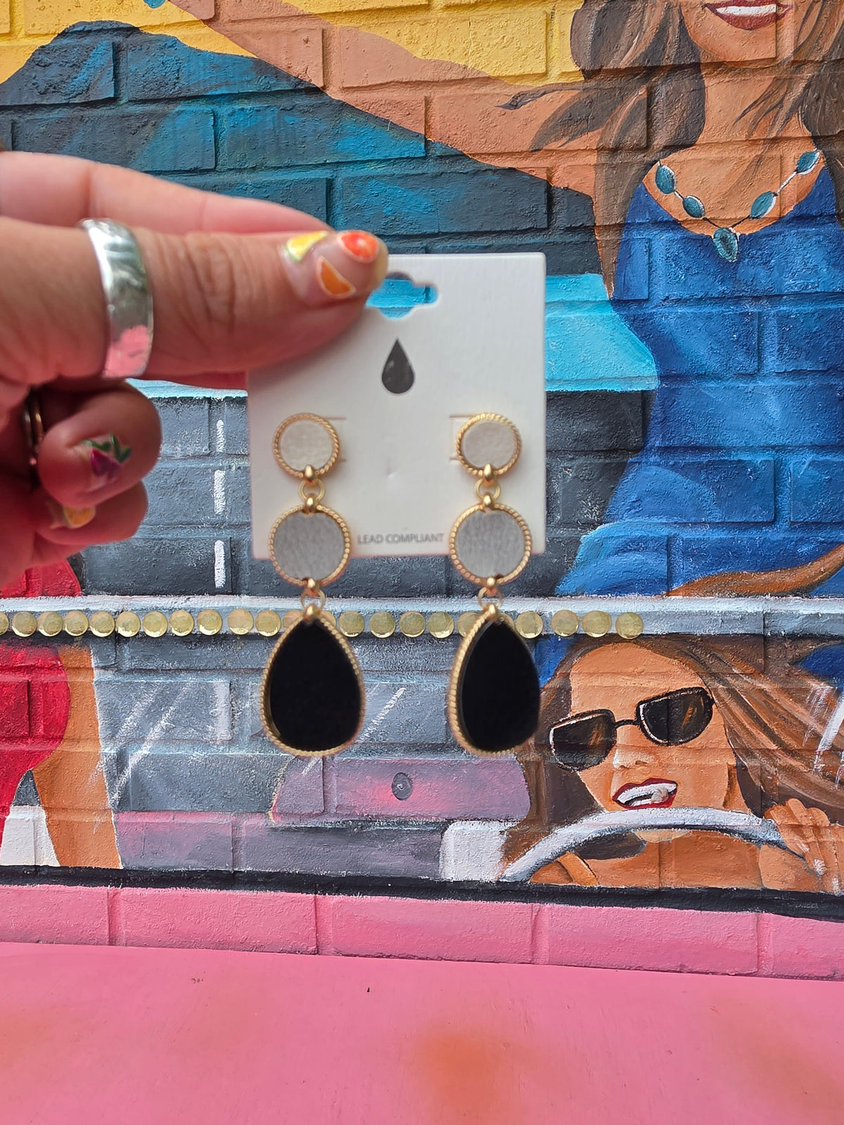 Wild Horse Boutique Earrings Teardrop Leather Earrings