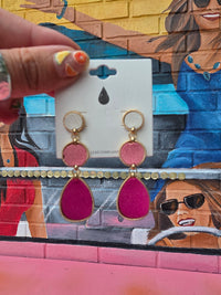 Wild Horse Boutique Earrings Teardrop Leather Earrings