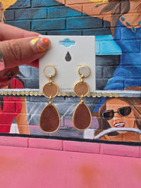 Wild Horse Boutique Earrings Teardrop Leather Earrings