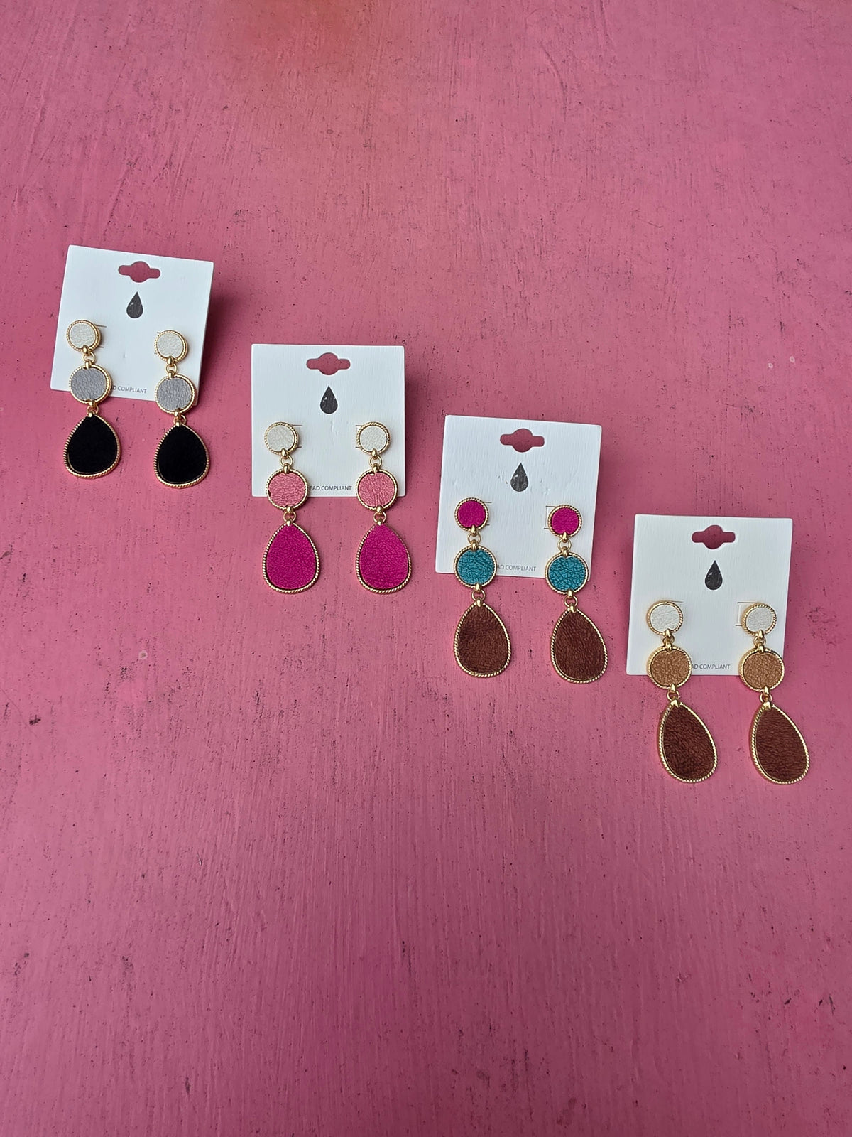 Wild Horse Boutique Earrings Teardrop Leather Earrings