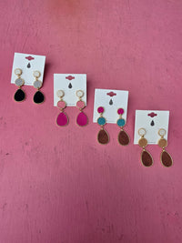 Wild Horse Boutique Earrings Teardrop Leather Earrings