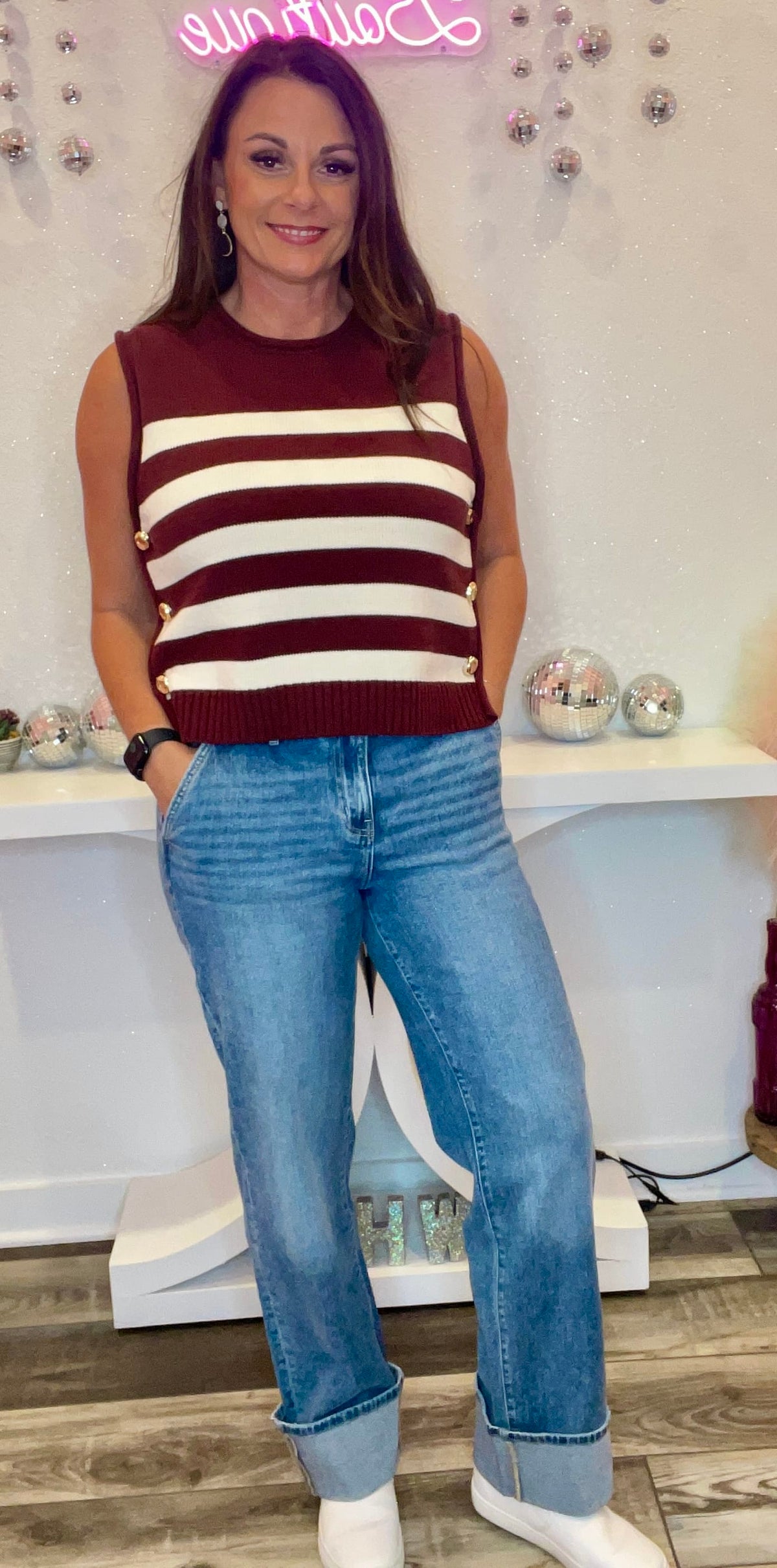 Wild Horse Boutique Flying Monkey-Belted Slim Wide Jean with Cuff