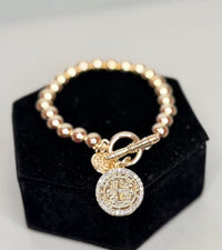 Wild Horse Boutique Gold Bracelet with Diamond & Gold Pendant