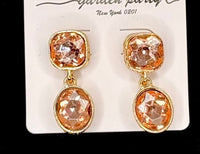 Wild Horse Boutique Gold Earrings with Pink  Diamonds
